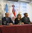 Ministros de Relações Exteriores do Mercosul participam de reunião em Buenos Aires para analisar o caso da Venezuela. Da esquerda para a direita, o ministro do Paraguai, Eladio Loizaga; do Brasil, Aloysio Nunes; da Argentina, Susana Malcorra; e do Uruguai, Rodolfo Nin Novoa  Foto: Agência Brasil