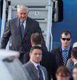 Rex Tillerson, secretário de Estado norte-americano, chega à Rússia  Foto: Reuters