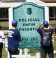 Policiais protestam contra a PEC da reforma da Previdência em frente ao Congresso Nacional   Foto: Agência Brasil