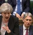 Theresa May, primeira-ministra do Reino Unido, durante discurso na Câmara dos Comuns  Foto: Reuters