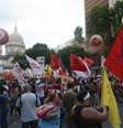 Manifestação tomará a Cinelândia nesta sexta; imagem de protesto contra a reforma da previdência realizada em março deste ano  Foto: Fernando Frazão / Agência Brasil