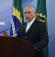 O presidente Michel Temer durante pronunciamento feito na tarde deste sábado (20), em Brasília  Foto: José Cruz/Agência Brasil