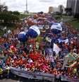 Manifestantes protestam contra as reformas da Previdência, trabalhista, e por eleições diretas.  Foto: Marcelo Camargo/Agência Brasil