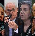 Fernando Henrique Cardoso, Nelson Jobim, Carmen Lúcia e Henrique Meirelles  Foto: Antonio Cruz/ Agência Brasil