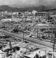 Imagem mostra os danos causados pela explosão da bomba atômica sobre Hiroshima em 1945.  Foto: Getty Images