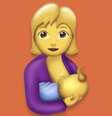Mulher amamentando está entre os novos emojis divulgados pelo Consórcio Unicode  Foto: Emojipedia