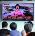 Anúncio de lançamento de míssil na Coreia do Norte  Foto: BBC News Brasil