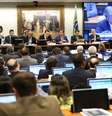 A Comissão de Constituição e Justiça da Câmara começa a discutir o parecer favorável à denúncia contra o presidente Michel Temer.  Foto: Marcelo Camargo/Agência Brasil