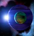 Ilustração: onde há exoplanetas, possivelmente há exoluas   Foto: BBC News Brasil