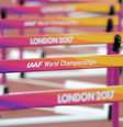 Visão geral de obstáculos em pisa de atletismo montada para Mundial de Atletismo, em Londres 07/08/2017 Kirby Lee-USA TODAY Sports  Foto: Reuters