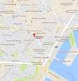 Mapa da região do atentado em Barcelona com marcação ao local em que a família de brasileiras ficou presa  Foto: Google Maps / Reprodução