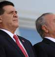 Temer recebe presidente paraguaio Horácio Cartes no Palácio do Planalto, em Brasília  Foto: Adriano Machado / Reuters