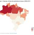 Mapa de mortes de crianças afogadas  Foto: BBC News Brasil