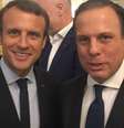 Presidente da França, Emanuel Macron (à esq.) e João Doria no Palácio do Eliseu  Foto: BBC News Brasil