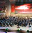 Celebração na Coreia do Norte homenageia cientistas e engenheiros responsáveis pelos testes nucleares  Foto: Reuters
