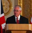 Secretário de Estado norte-americano, Rex Tillerson, durante coletiva de imprensa em Londres 14/09/2017 REUTERS/Hannah McKay  Foto: Reuters