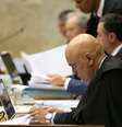 Brasília - O ministro do STF Alexandre de Moraes durante julgamento sobre suspensão da denúncia do ex-PGR Rodrigo Janot contra Temer e integrantes do PMDB  Foto: Agência Brasil
