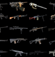 Armas pesadas usadas em exércitos como o dos Estados Unidos são oferecidas a amadores em clubes de tiros de Las Vegas. Fonte: Reprodução.   Foto: BBC News Brasil