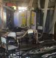 Sala de aula após destruição por incêndio  Foto: Polícia Militar / Divulgação