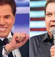 Silvio Santos, 87 anos, e Faustão, 67: veteranos que não pensam em se aposentar da TV  Foto: SBT/Divulgação e Globo/Divulgação