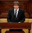 Carles Puidgemont no parlamento regional em Barcelona no dia 10 de outubro de 2017  Foto: BBC News Brasil