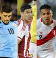 Arrascaeta (Uruguai), Balbuena (Paraguai) e Guerrero (Peru) foram titulares de suas respectivas seleções nesta quarta-feira, nas Eliminatórias.  Foto: Getty Images