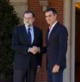 O primeiro-ministro da Espanha, Mariano Rajoy, e o líder da oposição, Pedro Sánchez  Foto: Getty Images