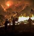 Pessoas olham fogo queimando  Foto: BBC News Brasil