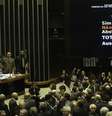 Plenário da Câmara e painel com votação final sobre a segunda denúncia contra Temer  Foto: BBC News Brasil