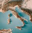 Mapa topográfico da Itália em 3D  Foto: FrankRamspott / iStock