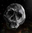 Por ter sido observado na época do Dia das Bruxas e ter semelhança com caveira, o corpo celeste foi chamado de Asteroide do Halloween | Ilustração: J.A.Peñas/Sinc  Foto: BBC News Brasil