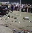 Veículo invadiu calçadão da Praia de Copacabana na noite de ontem  (EFE/Antonio Lacerda /Direitos Reservados)  Foto: Agência Brasil