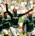 Anotnio Carlos do Palmeiras comemora gol em jogo contra o Santos, na tarde deste domingo (4), no Allianz Parque.  Foto: Léo Pinheiro/FramePhoto/Gazeta Press