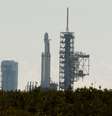 Foguete Falcon Heavy no Centro Espacial Kennedy  Foto: Reuters