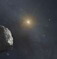 Concepção artística de um asteroide no cinturão de Kuiper, no limite do nosso Sistema Solar  Foto: NASA / BBC News Brasil