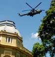 O presidente Michel Temer chega de helicóptero para reunião no Palácio da Guanabara, no Rio de Janeiro (RJ)  Foto: Futura Press