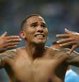 Jael, jogador do Grêmio, comemora seu gol durante partida contra o Novo Hamburgo  Foto: Gazeta Press