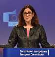 Comissária de Comércio da União Europeia,  Cecilia Malmstrom, durante coletiva de imprensa em Bruxelas, na Bélgica 07/03/2018 REUTERS/Eric Vidal  Foto: Reuters