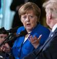 Angela Merkel e Donald Trump em coletiva de imprensa na Casa Branca  Foto: ANSA / Ansa - Brasil