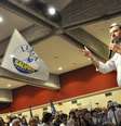 Matteo Salvini durante comício em Aosta  Foto: ANSA / Ansa - Brasil