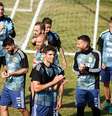 Jogadores da Argentina durante treinamento para a Copa do Mundo  Foto: Marcelo Endelli / Getty Images