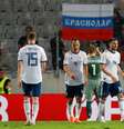 Jogadores da Rússia lamentam derrota para Áustria
 30/5/2018       REUTERS/Leonhard Foeger   Foto: Reuters