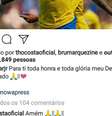 Bruna Marquezine declara-se a Neymar em foto de jogo  Foto: Reprodução, Instagram / Neymar Jr / PurePeople