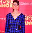 Thaila Ayala investiu em vestido com ombreira e botões para lançar o filme 'Talvez Uma História de Amor'  Foto: AGNews / PurePeople