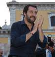 Matteo Salvini durante um comício na Itália  Foto: ANSA / Ansa - Brasil
