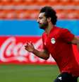 O atacante Mohamed Salah em treino com a seleção do Egito  Foto: Damir Sagolj / Reuters