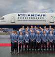 Seleção islandesa embarca em direção à Rússia para disputar sua primeira Copa do Mundo  Foto: Ragnar Sigurjonsoon/Icelandair / via Getty Images