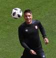 Paolo Guerrero durante treino da seleção do Peru em Saransk  Foto: Ricardo Moraes / Reuters