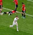 José Gimenez comemora seu gol na vitória do Uruguai contra o Egito  Foto: Darren Staples / Reuters