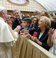 Papa durante uma audiência com a Federação Mestres do Trabalho da Itália, no Vaticano  Foto: ANSA / Ansa - Brasil